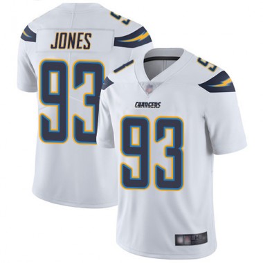 Los Angeles Chargers NFL Football Justin Jones White Jersey Youth Limited #93 Road Vapor Untouchable